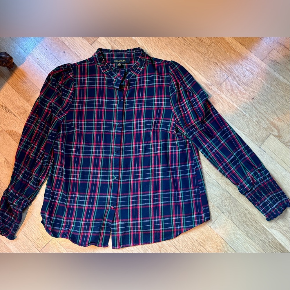 Sugarlips Multicolor Plaid Top